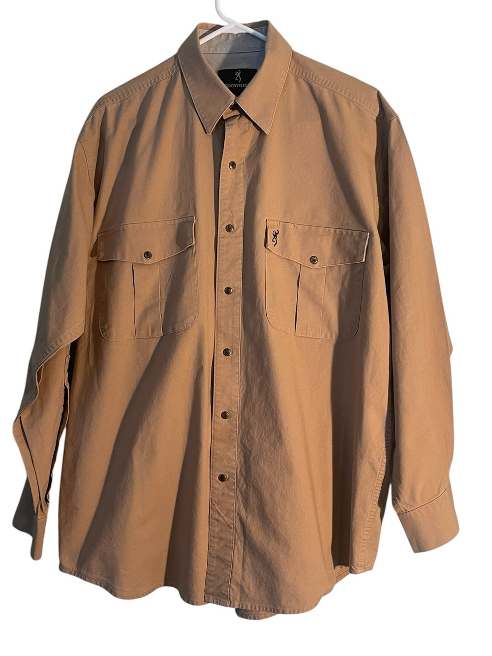Browning 100% Cotton long sleeve, snap down shirt. Size large. GUC